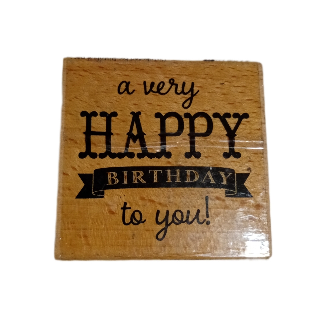 Happy Birthday Wooden Stamp